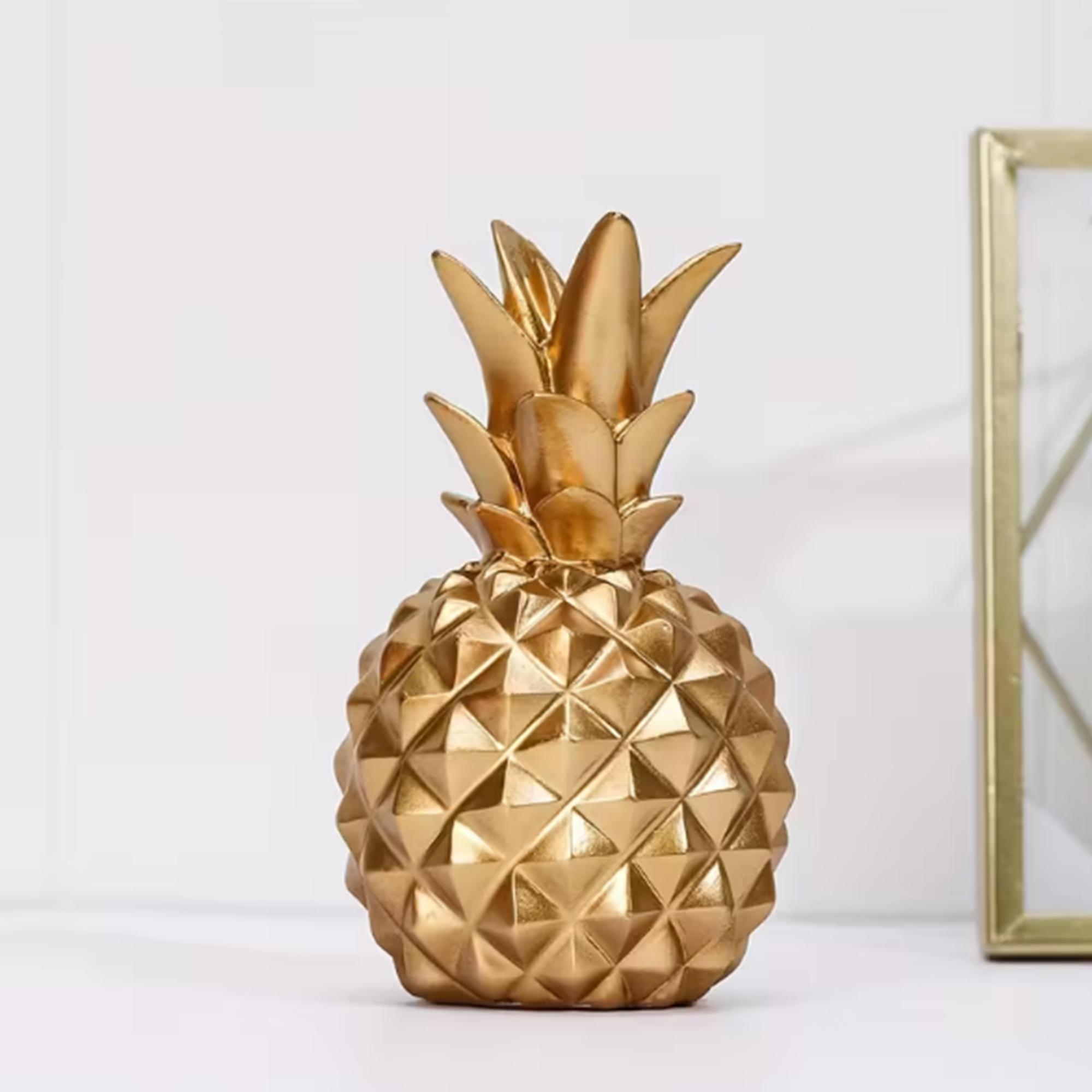 One Golden Pineapple Resin Decorative Ornament
