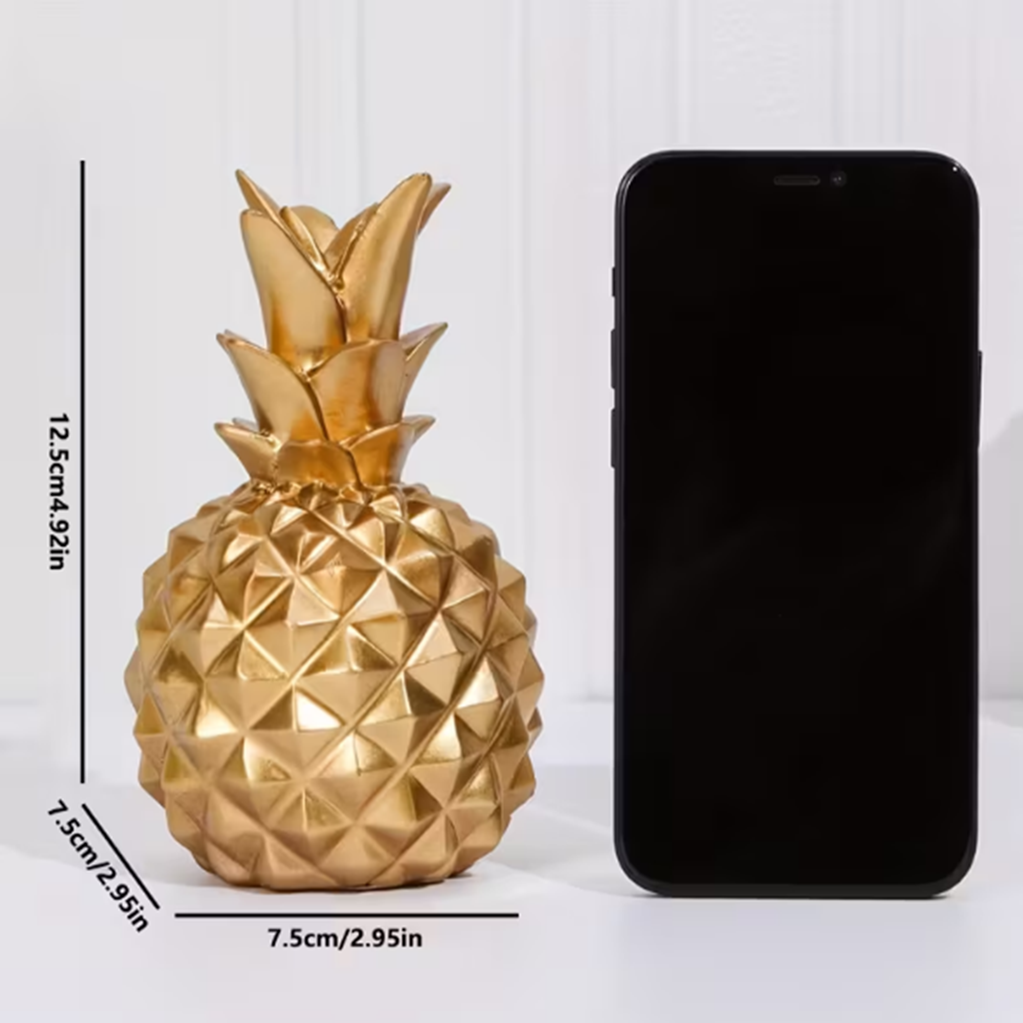 One Golden Pineapple Resin Decorative Ornament