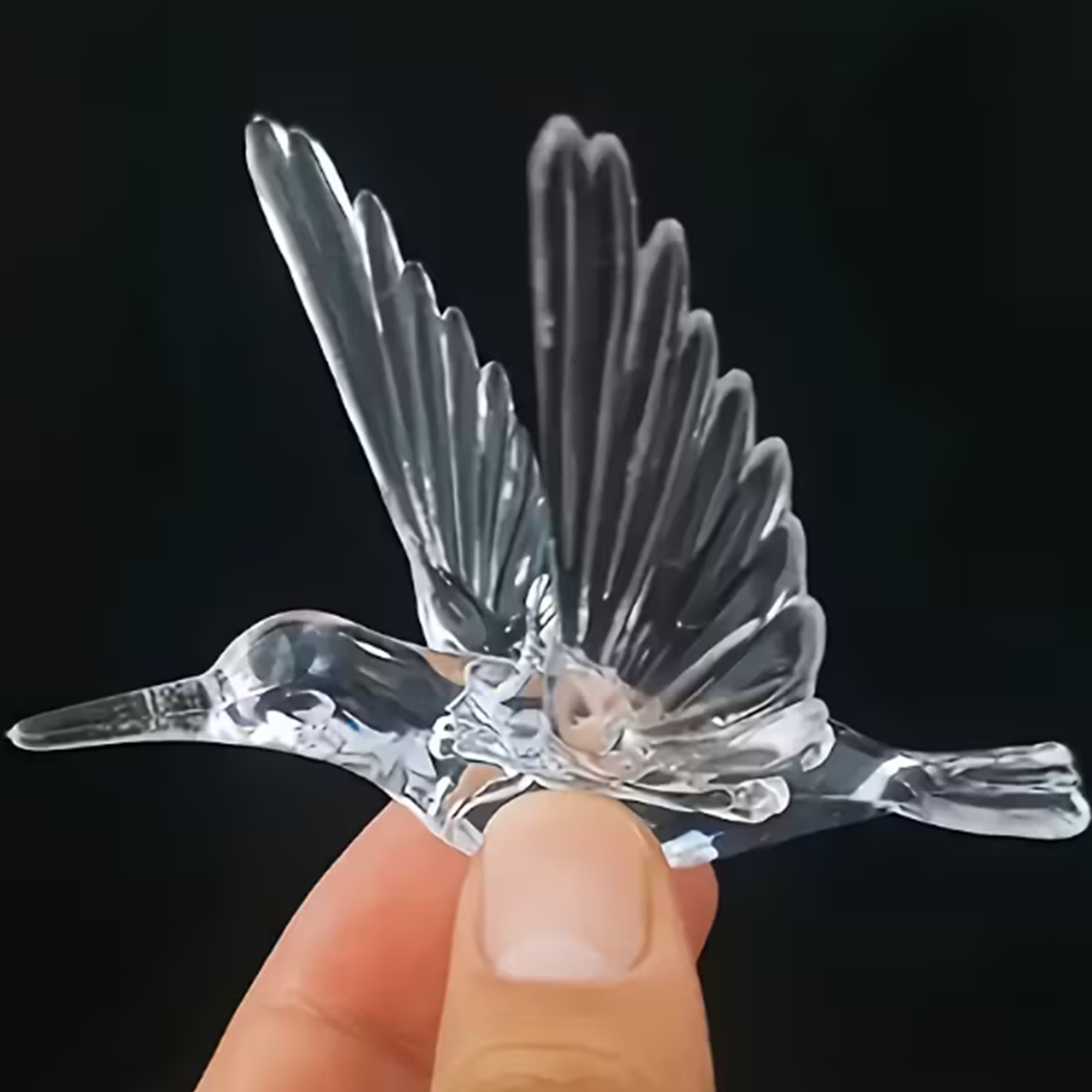 10 PCs Transparent Hummingbird Hanging Ornaments with 50m Fishing Wire - Elegant Flying Birds Decorations, Easy Hang with Loop